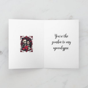 Tarjeta Pareja de esqueletos amantes de Halloween