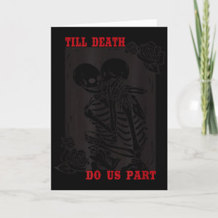 Tarjeta Pareja de esqueletos de boda Hasta que la muerte n