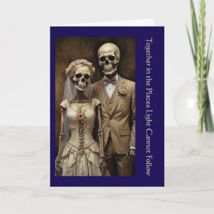 Tarjeta Pareja de esqueletos góticos vintage para San Vale