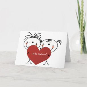 Tarjeta Pareja de figuras de palitos en aniversario de bod