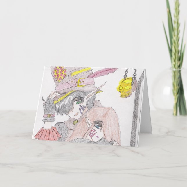 Tarjeta Pareja de Halloween de fantasía (Anverso)