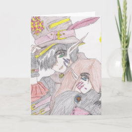 Tarjeta Pareja de Halloween de fantasía