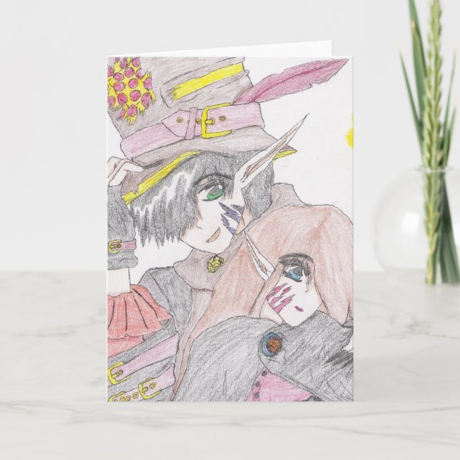 Tarjeta Pareja de Halloween de fantasía (Anverso)