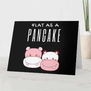 Tarjeta Pareja de hipopótamos planos como panqueques Ama
