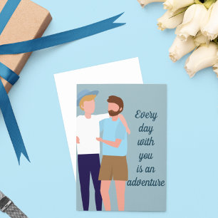 Tarjeta Pareja de hombres gays en el aniversario del día d
