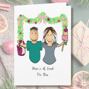 Tarjeta Pareja de limpieza Cartoon divertido Gracias
