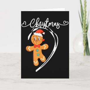 Tarjeta Pareja de pan de jengibre Feliz Navidad Pijama de 