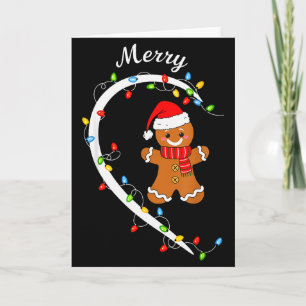 Tarjeta Pareja de pan de jengibre Feliz Navidad Pijama de 