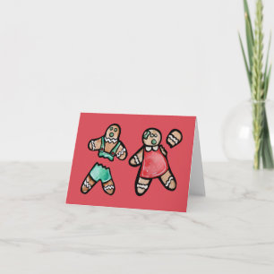 Tarjeta Pareja de pan de jengibre Galleta de hombre de pan