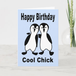 Tarjeta Pareja de pingüino cómico de estilo gráfico de cum