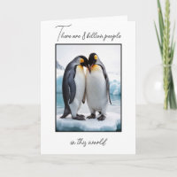 Pareja De Pingüino De Aniversario En Un Iceberg