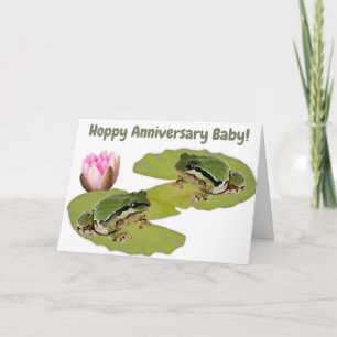 Tarjeta Pareja de ranas de aniversario personalizadas Nenú