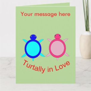 Tarjeta Pareja de tortuga suave personalizada