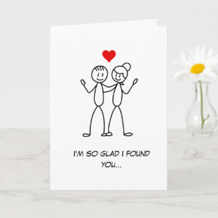 Tarjeta Pareja divertida de Stickman Funny San Valentín