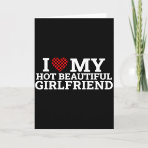 Tarjeta Pareja Divertida Pareo Amo a Mi Chica Caliente Her