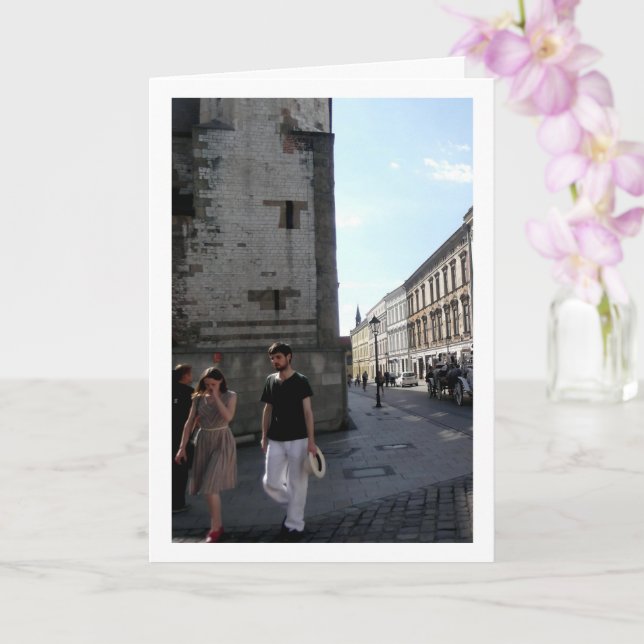 Tarjeta Pareja en Cracovia, Polonia (Orquídea)