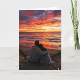 Tarjeta Pareja en el océano para la puesta de sol - San Va