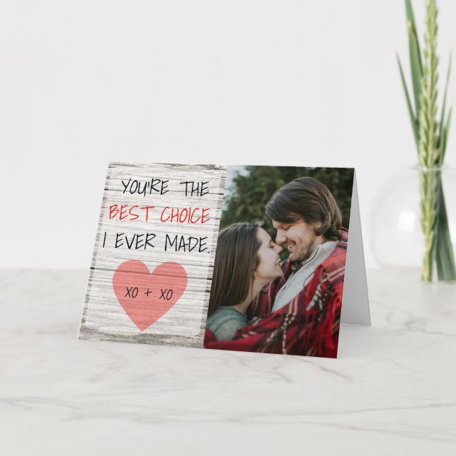 Tarjeta Pareja enamorada Foto Mejor Aniversario de Elecció (Anverso)