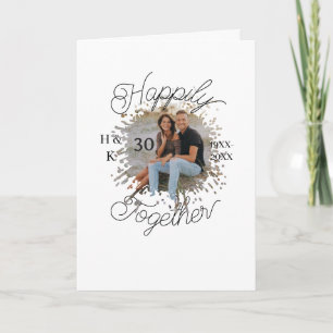 Tarjeta pareja FELIZMENTE JUNTOS 30 ANIVERSARIO FOTO AÑO