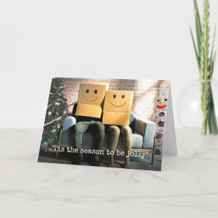 Tarjeta Pareja festiva divertida con Navidades