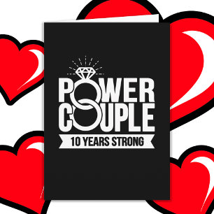 Tarjeta Pareja Fuerte 10 Años Linda 10º Aniversario