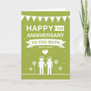 Tarjeta Pareja gay   Aniversario feliz