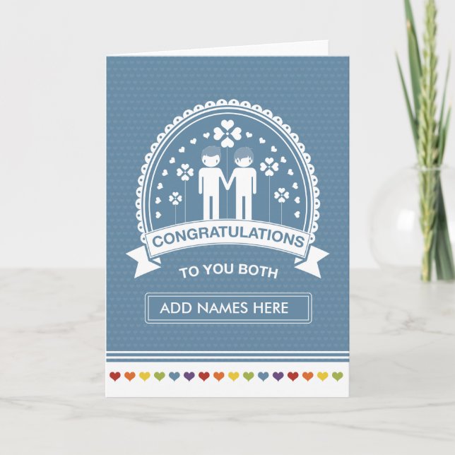 Tarjeta Pareja gay | Congratulations (Anverso)