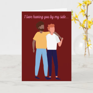 Tarjeta Pareja Gay Interracial Feliz Día de San Valentín L