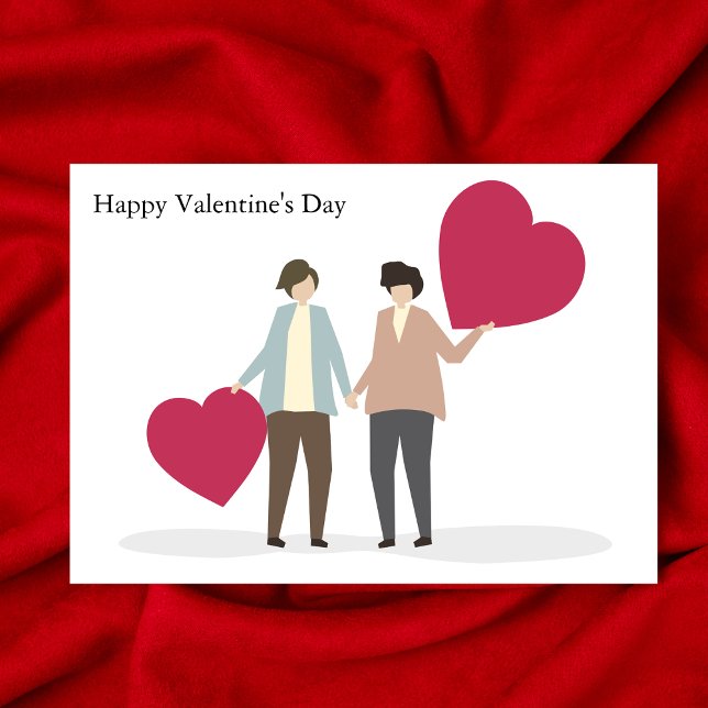 Tarjeta Pareja lesbiana Día de San Valentín romántica Pers (Subido por el creador)