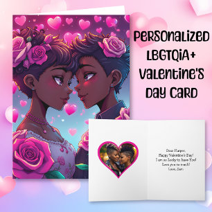 Tarjeta Pareja LGBT Anime Día de San Valentín Personalizad