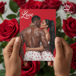 Tarjeta Pareja Negra Romántica Día de San Valentín
