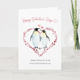 Tarjeta Pareja pingüina enamorada feliz día de San Valentí