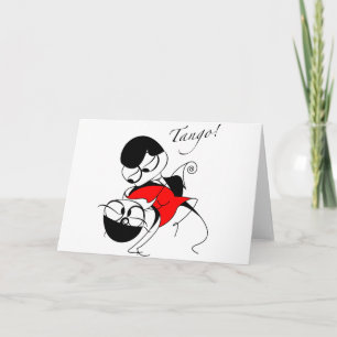 Tarjeta pareja que realiza un paso de tango