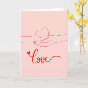 Tarjeta Pareja Romántica Tomada de la Mano Amor