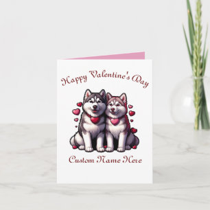 Tarjeta pareja Siberian Husky Valentine
