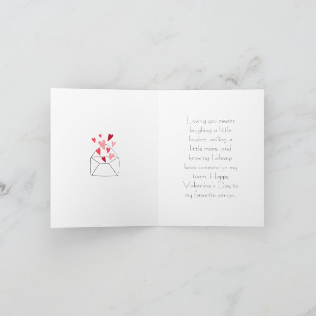 Tarjeta Pareja significativa del Día de San Valentín "Te a (Interior)