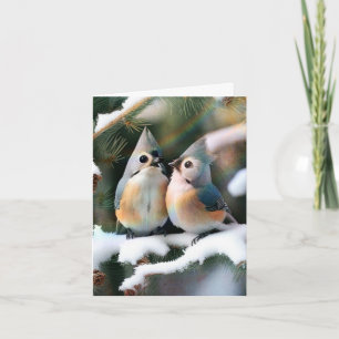 Tarjeta Pareja Tufted Titmouse