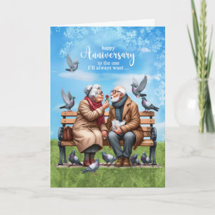 Tarjeta Pareja vieja cónyuge en aniversario de Boda de ban