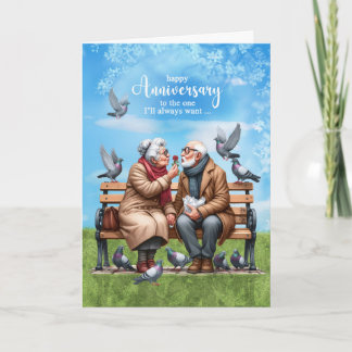 Tarjeta Pareja vieja cónyuge en aniversario de Boda de ban