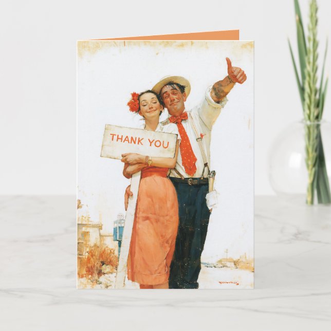 Tarjeta Pareja Vintage Gracias (Anverso)