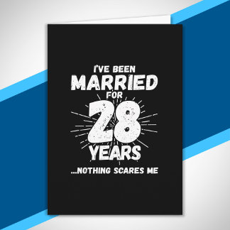 Tarjeta Parejas Casadas 28 Años Divertido Aniversario 28