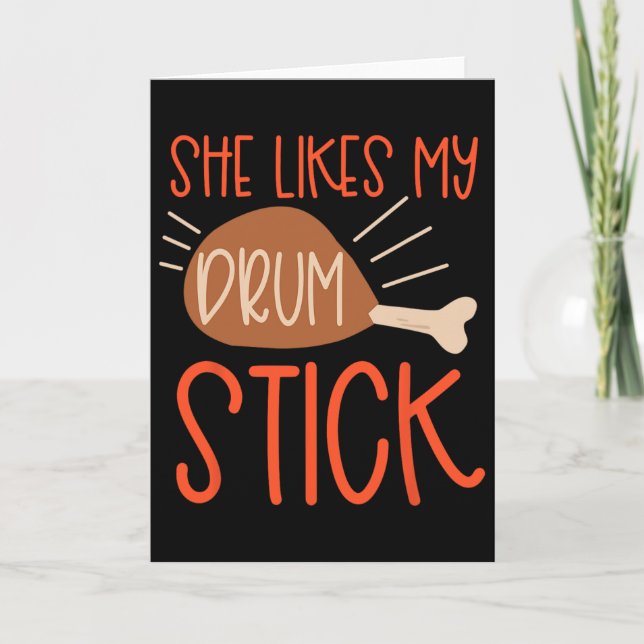 Tarjeta Parejas De Acción De Gracias, Pechuga Turca, Le Gu (Anverso)