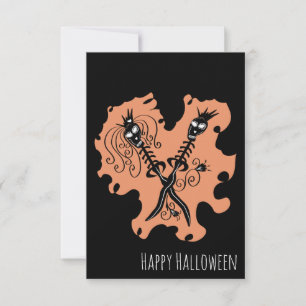 Tarjeta Parejas de Halloween Aniversario Esbozo de Blades