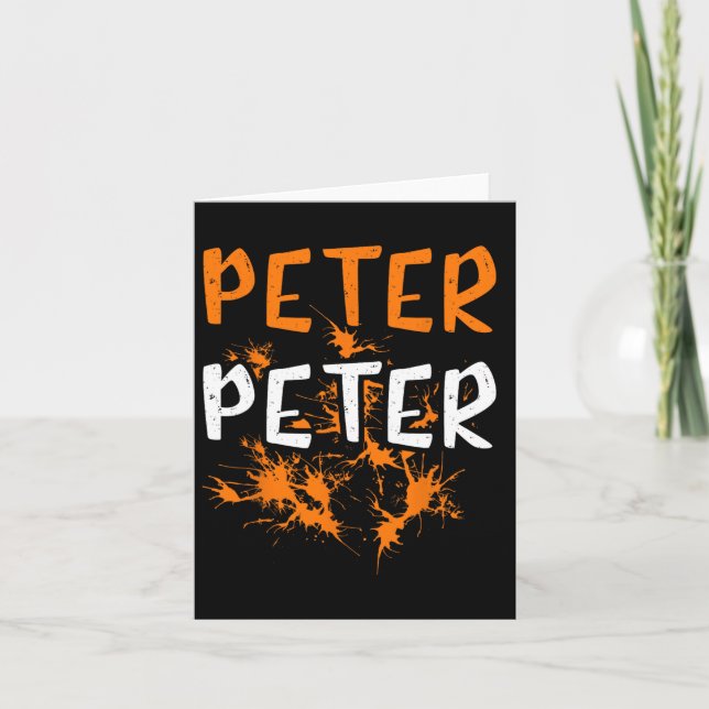 Tarjeta Parejas Vestir Peter Pumpkin Comer Splash Hallowee (Anverso)