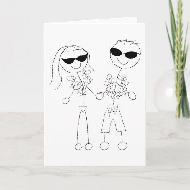 Tarjeta Pares de la boda de playa (Anverso)