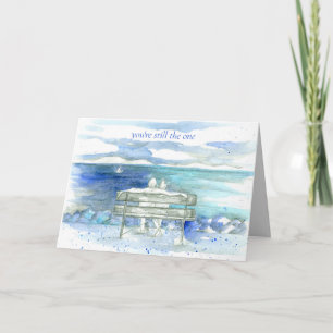 Tarjeta Pares felices del lago anniversary de boda en amor