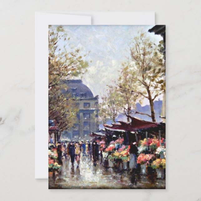 Tarjeta París, El mercado de las flores de La Madeleine (Anverso)