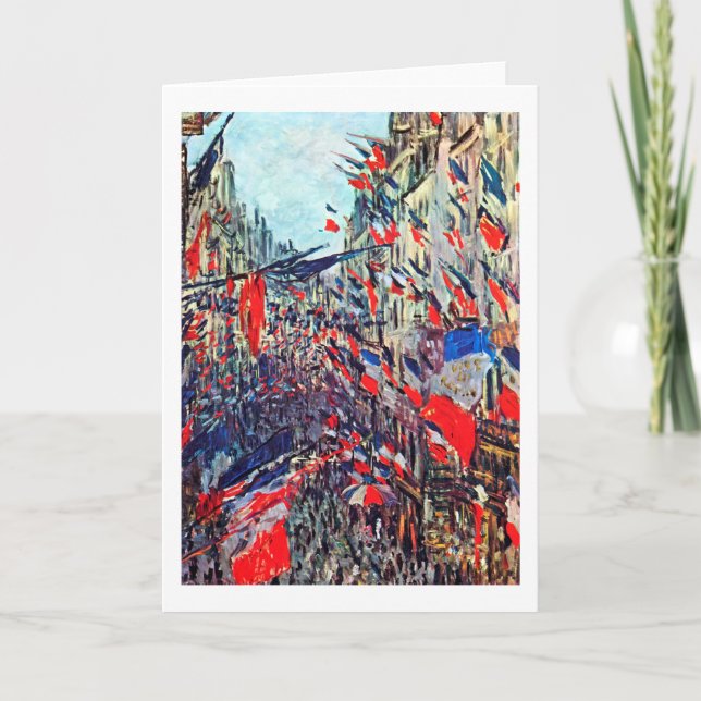 Tarjeta París en el Día Nacional, Claude Monet (Anverso)
