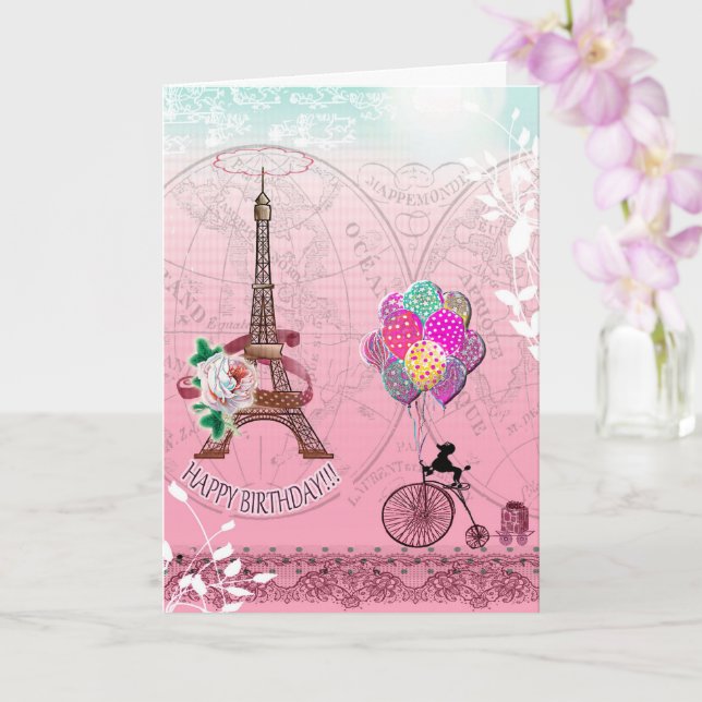 Tarjeta Paris Inspired Birthday Card (Orquídea)