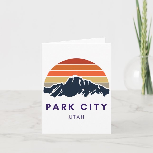 Tarjeta Park City Utah Skowboard Hikers Utah Gif (Anverso)